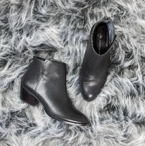 ANTONIO MELANI Pollee Black Leather Ankle Booties